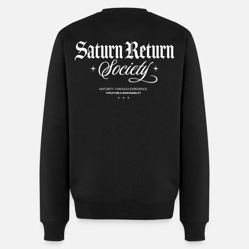 Saturn Rückkehr Gesellschaft - Männer Premium Bio Pullover - Schwarz