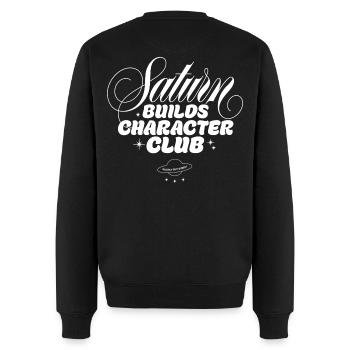 Saturn Shapes Character Club - Men's Premium Organic Jumper - black - Back - Nico (187cm)