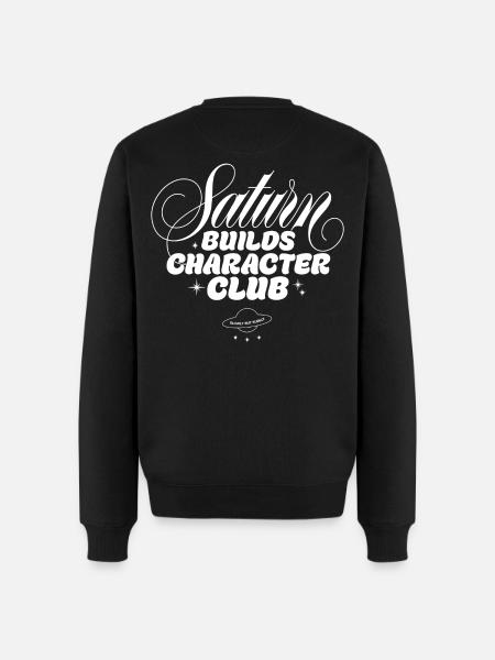 Saturn formt Charakter Club - Männer Premium Bio Pullover - Schwarz