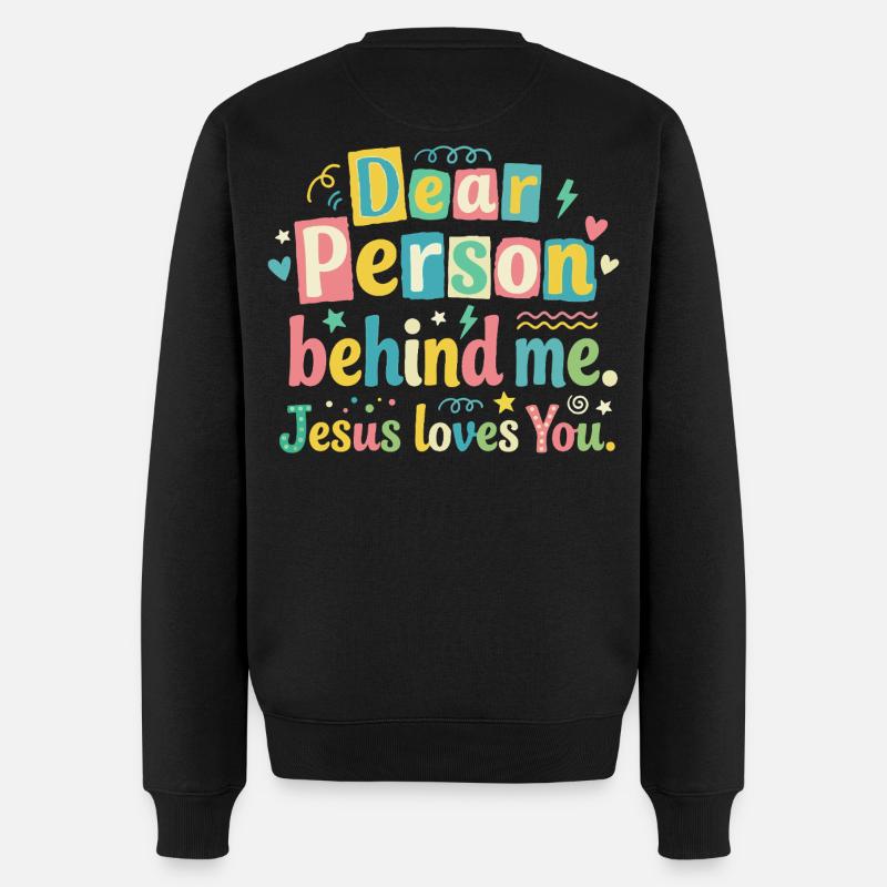 Jesus liebt dich positive Botschaft - Männer Premium Bio Pullover - Schwarz