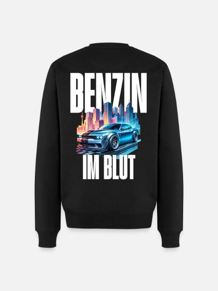 Benzin im Blut Neon - Männer Premium Bio Pullover - Schwarz