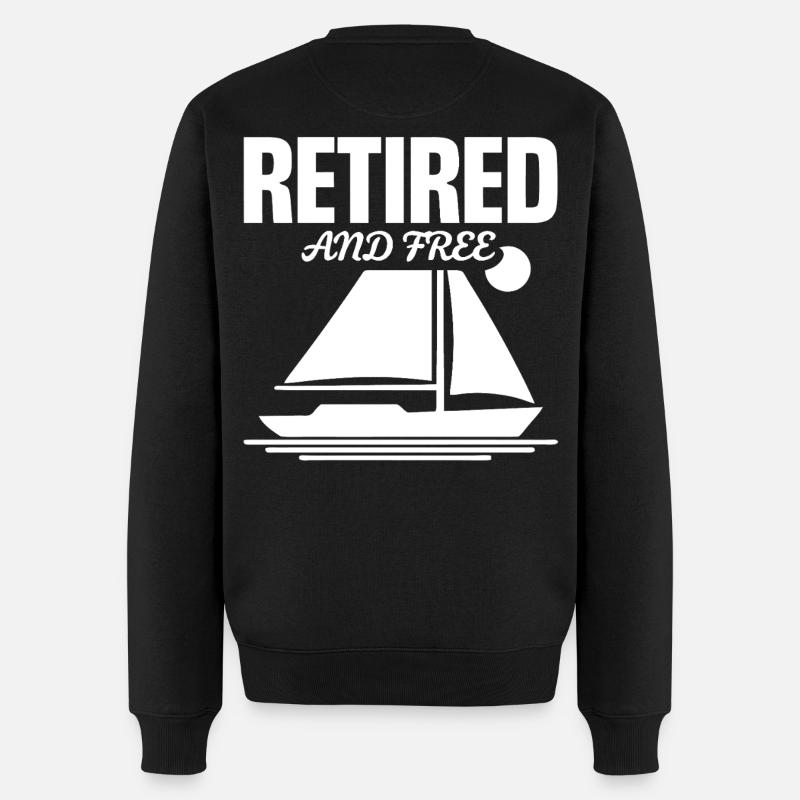 Rentner Segelboot - Männer Premium Bio Pullover - Schwarz