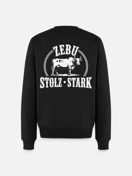 Zebu Stolz Stark Logo - Männer Premium Bio Pullover - Schwarz