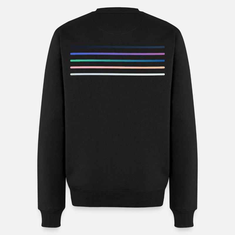 Lebendige Streifenpalette - Männer Premium Bio Pullover - Schwarz