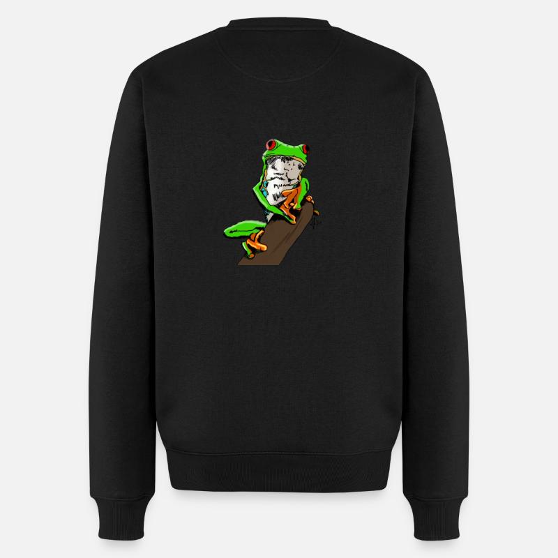 Frosch - Männer Premium Bio Pullover - Schwarz