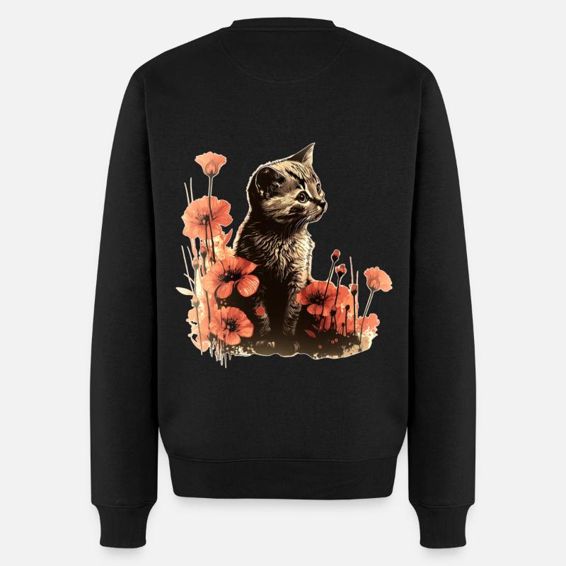 Katze Katzenliebhaber Katzenhalter Geschenkidee - Männer Premium Bio Pullover - Schwarz