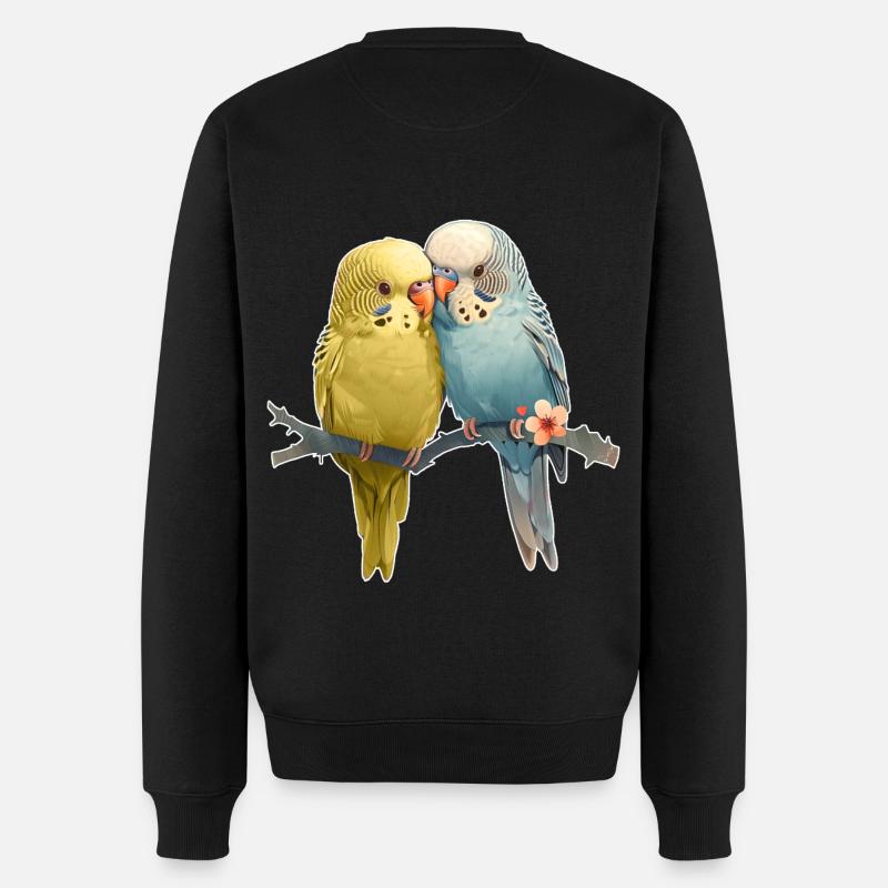 Wellensittiche - Männer Premium Bio Pullover - Schwarz