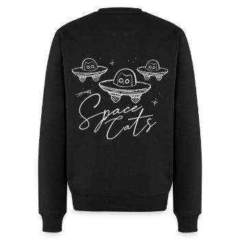 Space Cats - Cat in UFO | funny space cats - Men's Premium Organic Jumper - black - Back - Nico (187cm)