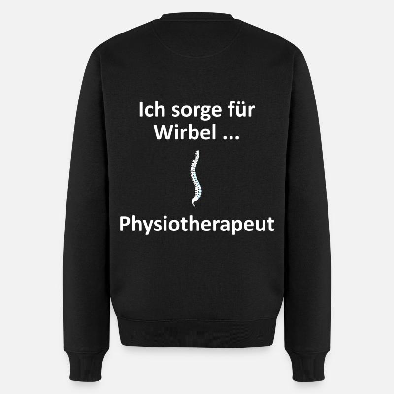 Physiotherapeut,Ich sorge für Wirbel.Fun Geschenk - Männer Premium Bio Pullover - Schwarz
