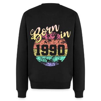 Born in 1990 - Männer Premium Bio Pullover - Schwarz - Hinten - Nico (187cm)