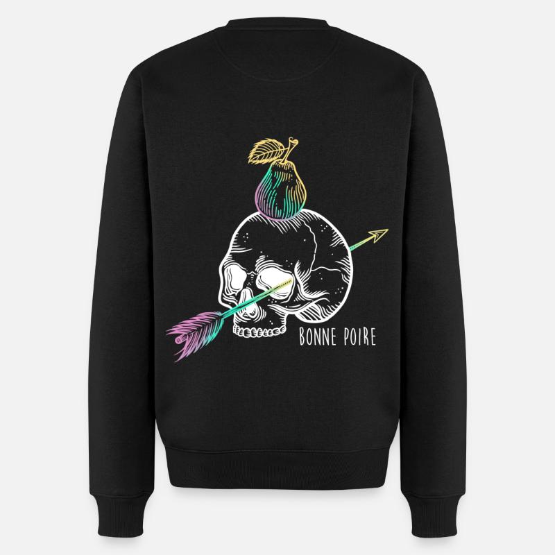 Skull pear white - Pull Premium bio Homme - noir
