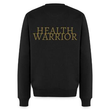 HEALTH WARRIOR - Men's Premium Organic Jumper - black - Back - Nico (187cm)