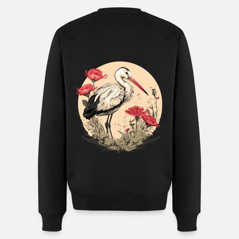 Cigogne blanche - Pull Premium bio Homme - noir