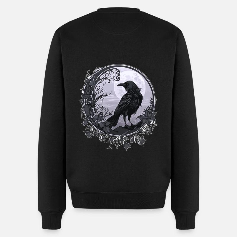 Rabe Krähe - Männer Premium Bio Pullover - Schwarz
