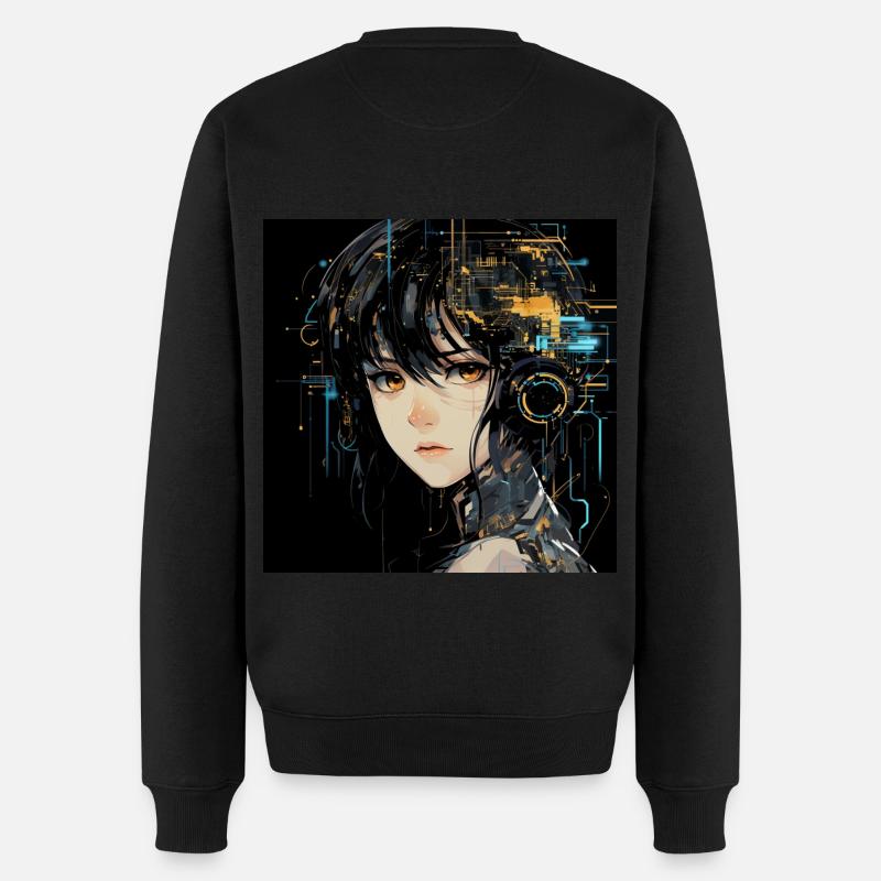 Anime Yeux Numérique - Pull Premium bio Homme - noir