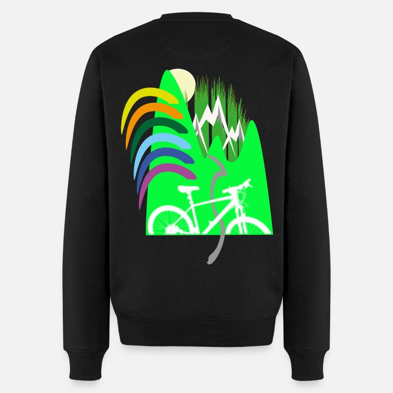 Fahrradpfad Berge Regenbogen - Männer Premium Bio Pullover - Schwarz