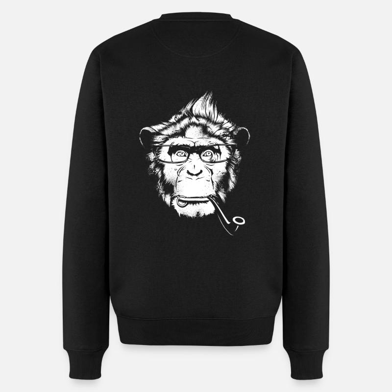 Ironique Chimp - Darks - Pull Premium bio Homme - noir
