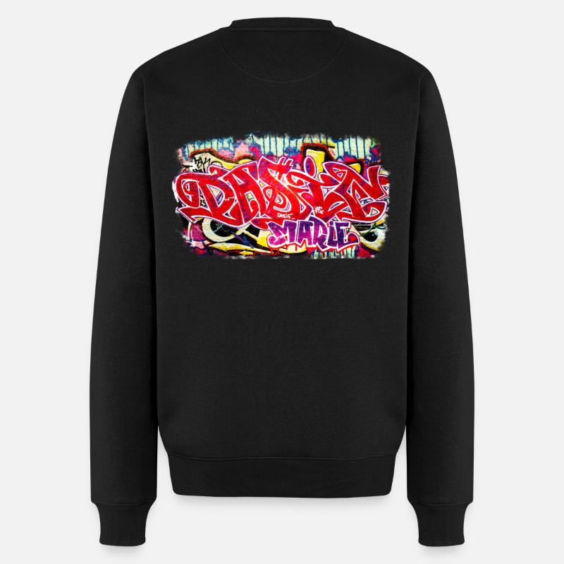 Berliner Mauer Graffiti Schrift - Männer Premium Bio Pullover - Schwarz