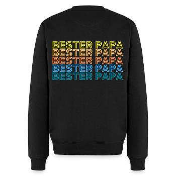 Bester Papa - Männer Premium Bio Pullover - Schwarz - Hinten - Nico (187cm)