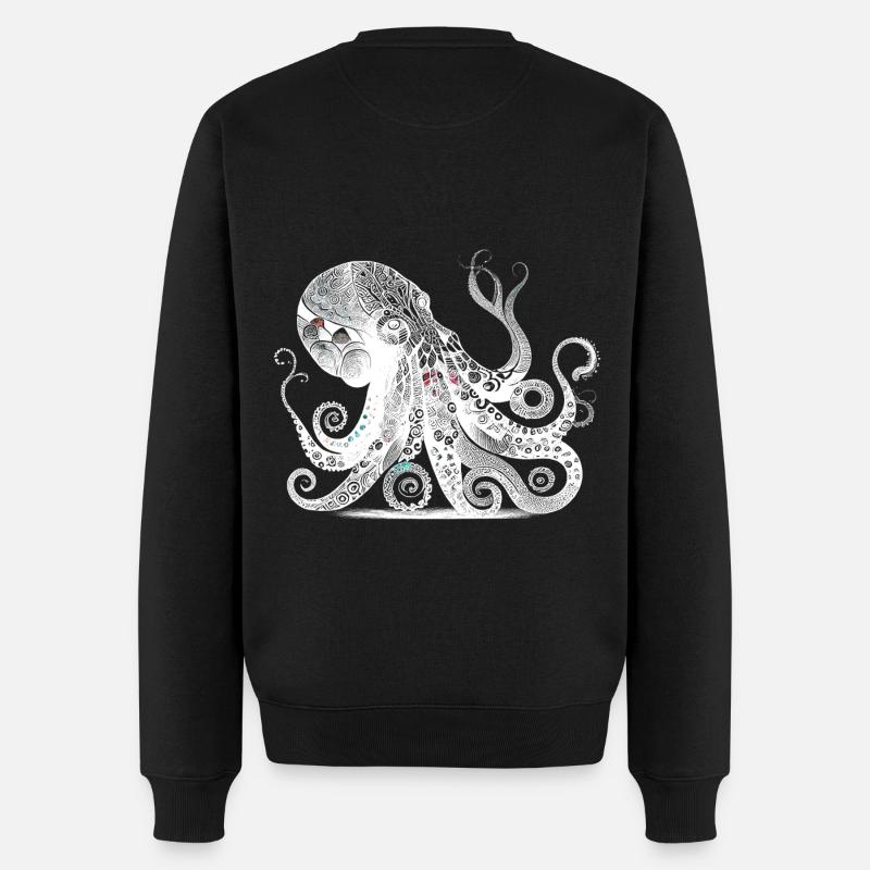 Conception de pieuvre cool avec motif aztèque - Pull Premium bio Homme - noir