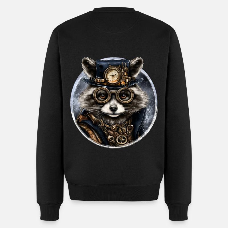 Raton laveur steampunk - Pull Premium bio Homme - noir