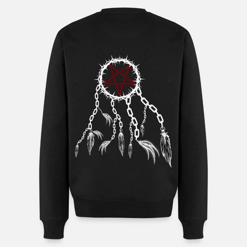 Pentagramm Alb-Traumfänger - Männer Premium Bio Pullover - Schwarz