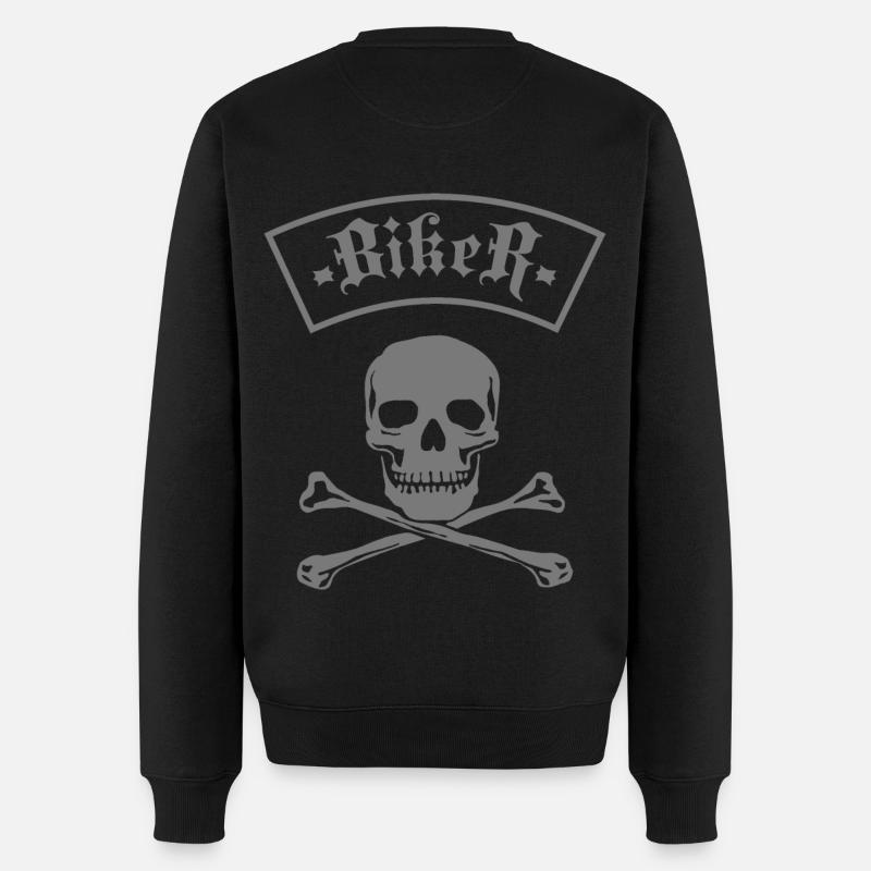Biker Skull & Bones - Men's Premium Organic Jumper - black