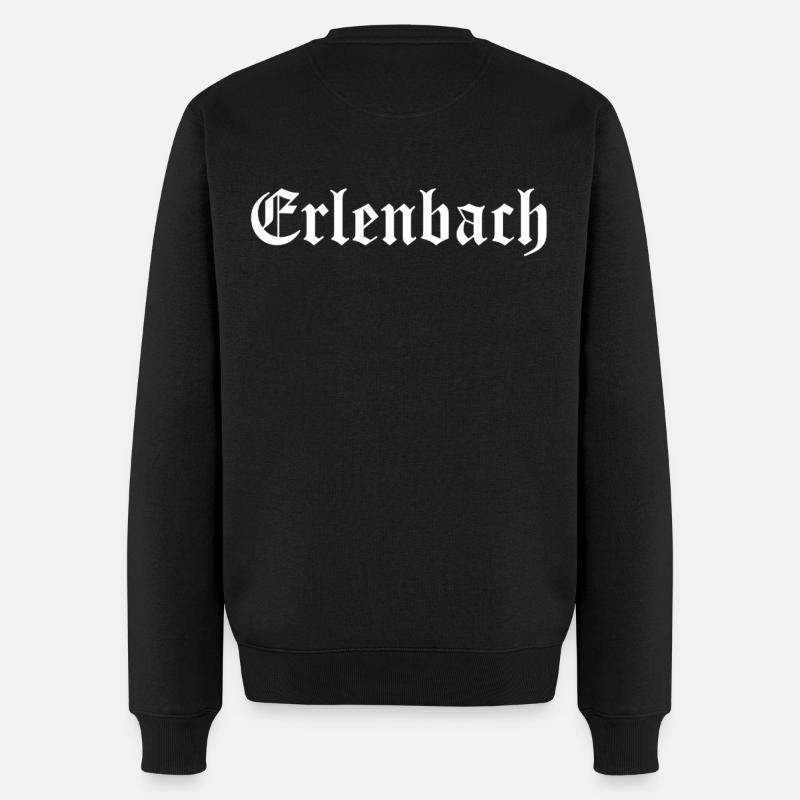 Erlenbach Schriftzug Weiss - Männer Premium Bio Pullover - Schwarz