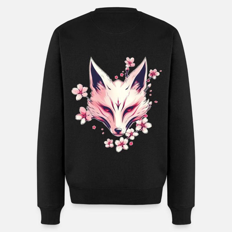 Masque japonais de renard - Pull Premium bio Homme - noir