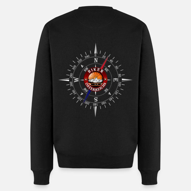 Biker Adventure Kompass - Männer Premium Bio Pullover - Schwarz