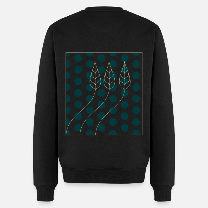 Pflanzenmuster Punkte - Männer Premium Bio Pullover - Schwarz