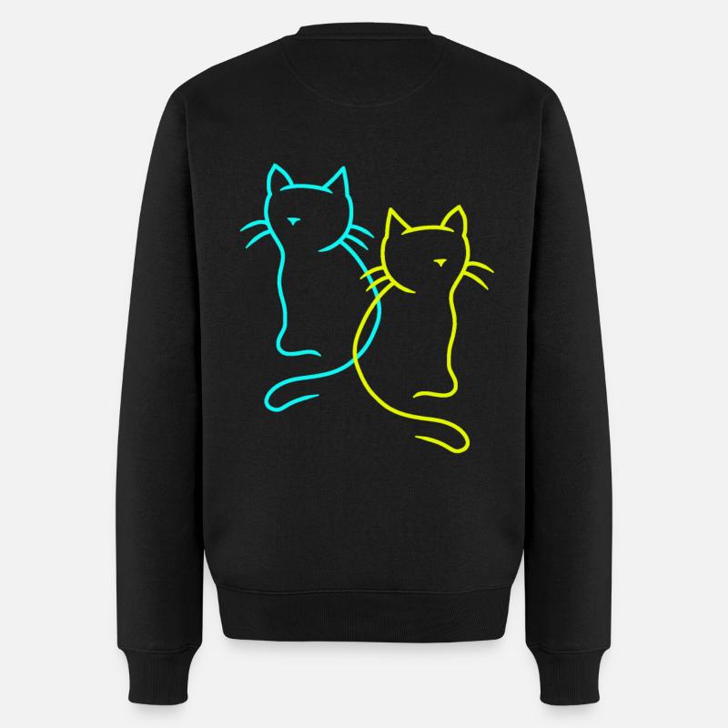 Katzen Haustiere Kätzchen Katze Geschenkidee - Männer Premium Bio Pullover - Schwarz