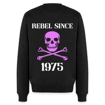 Rebel Since 1975 - Men's Premium Organic Jumper - black - Back - Nico (187cm)