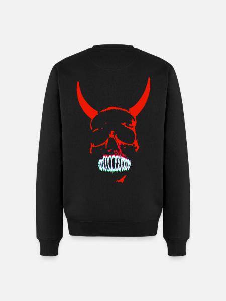 Red Demon Skull Neon - Men's Premium Organic Jumper - black