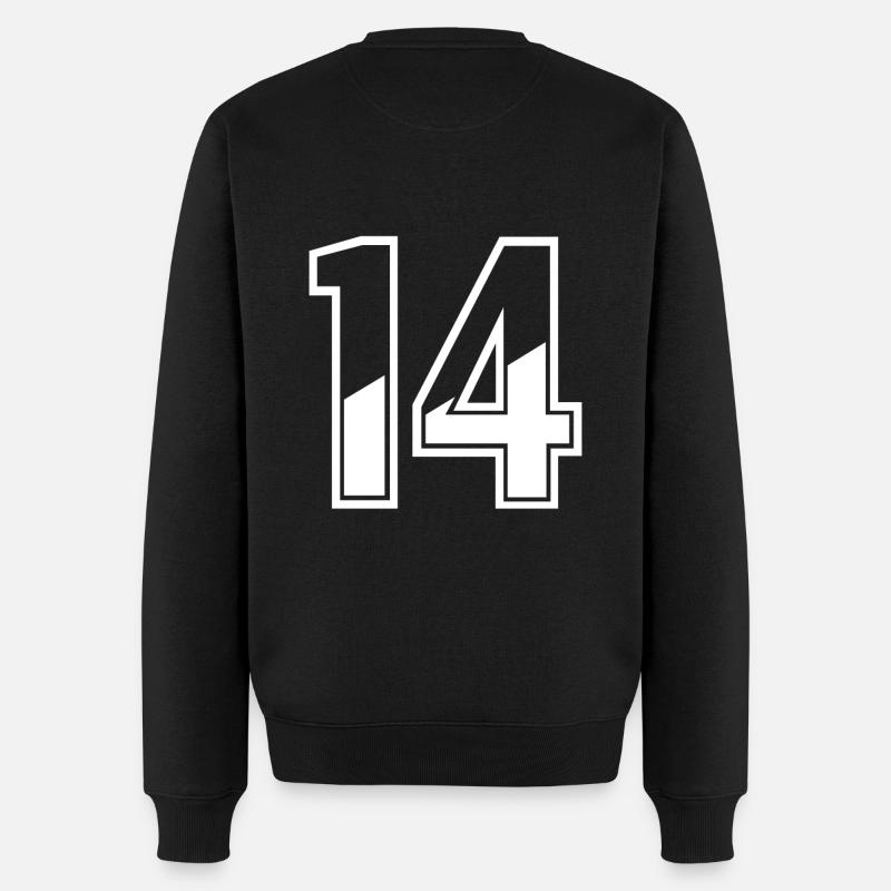 14 Jahre Trikot Nummer 14 T-shirt Nummer 14 - Männer Premium Bio Pullover - Schwarz