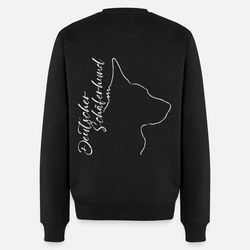 Deutscher Schäferhund Handpaint - Männer Premium Bio Pullover - Schwarz