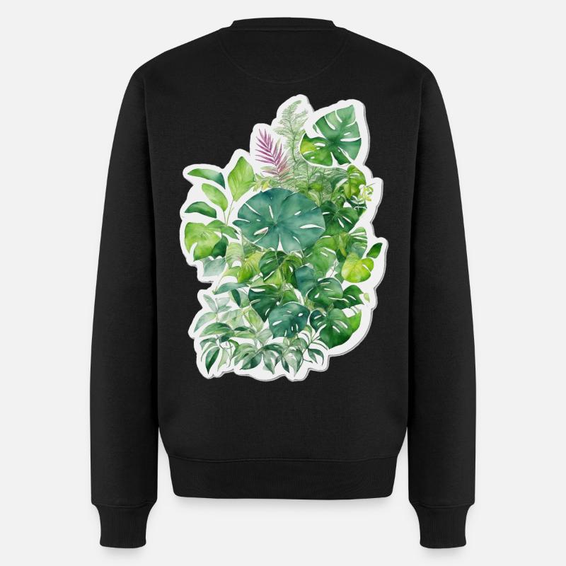 Feuilles de jungle - Pull Premium bio Homme - noir