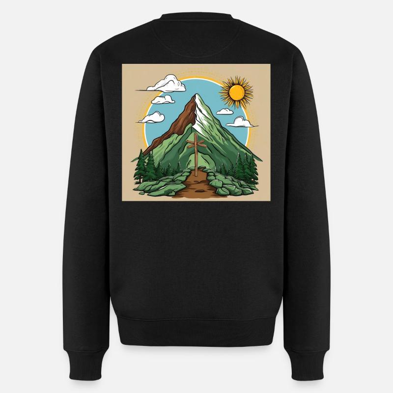 Bergspitzenkönig - Männer Premium Bio Pullover - Schwarz