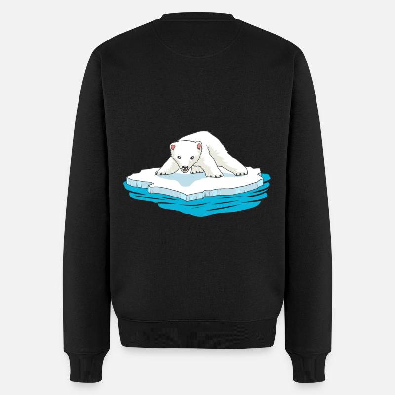 Eisbär Eisscholle Arktis Nordpol Kälte Gletscher - Männer Premium Bio Pullover - Schwarz
