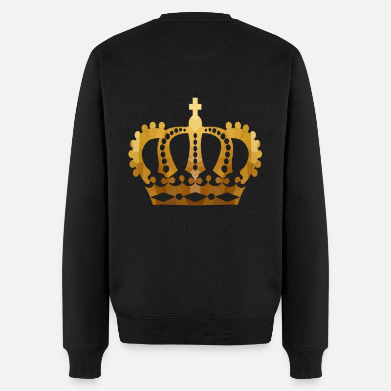 POLYGON KRONE König Kaiser - Männer Premium Bio Pullover - Schwarz
