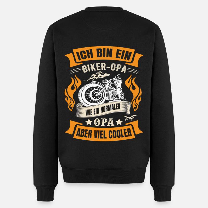 Biker Opa - Männer Premium Bio Pullover - Schwarz
