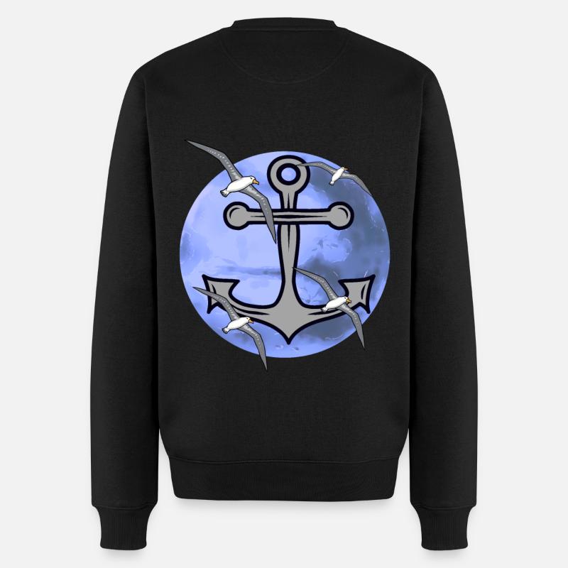 Albatros Mouettes Ancre Maricial Mouette - Pull Premium bio Homme - noir