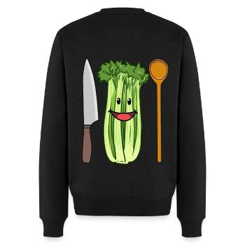 Céleri Légumes céleri à la scie - Pull Premium bio Homme - noir - Dos - Nico (187cm)