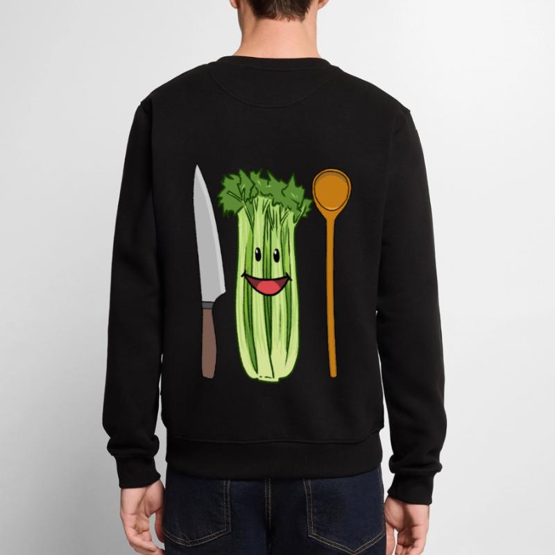 Celery vegetables celery celery kitchen knife chef Men's Premium Organic Jumper