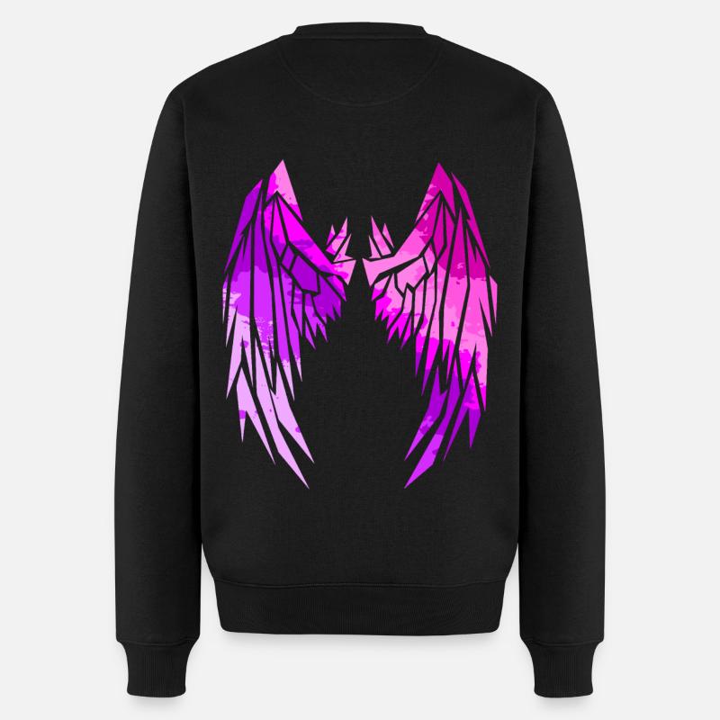 2reborn Wings Engelflügel modern art 14 - Männer Premium Bio Pullover - Schwarz
