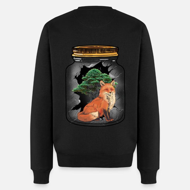 Fuchs Füchse Waldbewohner Baum - Männer Premium Bio Pullover - Schwarz