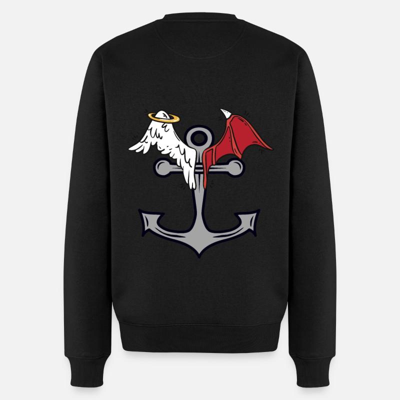 ancre marine céleste diabolique maritime - Pull Premium bio Homme - noir