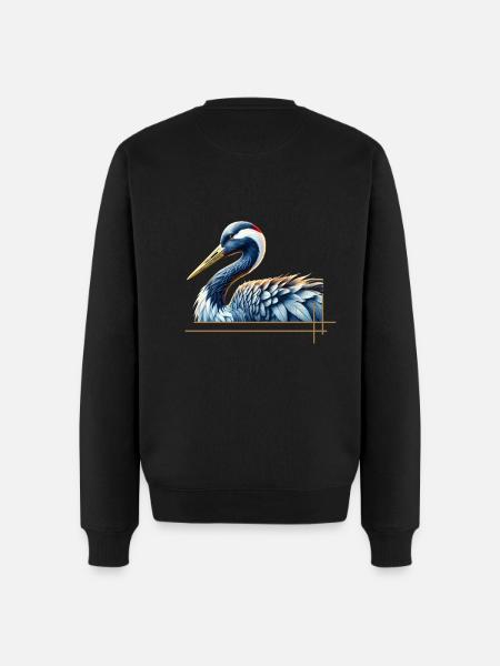 Elegant crane - Men's Premium Organic Jumper - black
