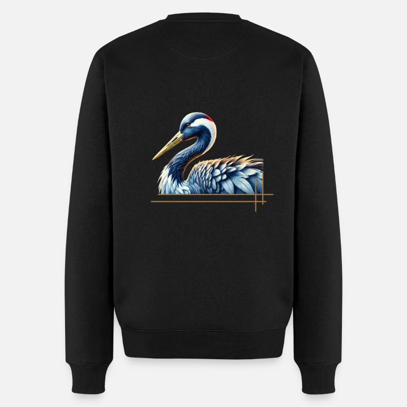 Elegant kran - Økologisk premium-sweatshirt til mænd - sort
