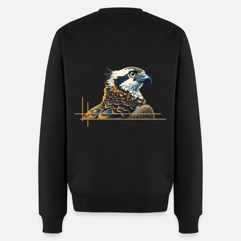 Prächtiger Falke - Männer Premium Bio Pullover - Schwarz